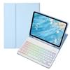 Colorful Backlit keyboard Case for Galaxy Tab S10 FE / S9 FE 10.9 inch/Tab S9/S8/S7 11" Case with Detachable Bluetooth RGB Backlight Keyboard Cute Candy Color Business Student ,Light Blue+White view 1