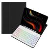 kaidisen Colorful Backlit Keyboard Case for Galaxy Tab A9+ 11" Case with Magnetic Detachable Bluetooth RGB Backlight Keyboard Cute Candy Color Business Student,Black+White view 1