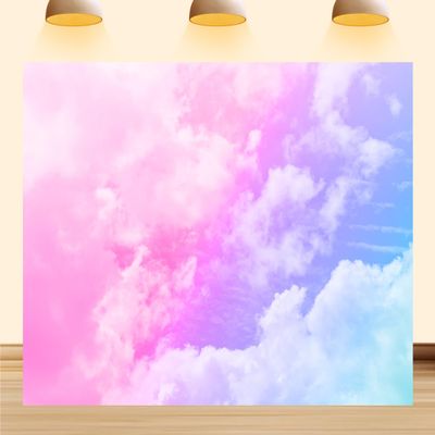 10X7ft Colorful Sky Backdrop Pastel Rainbow Cloud for Princess Girl Bedroom Decorations Photography Background Birthday Wedding Party Photo Studio Props