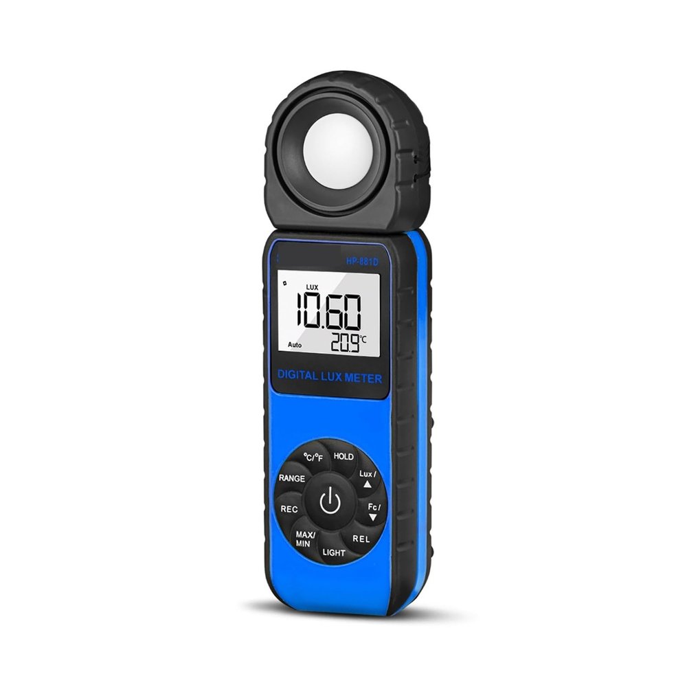 XAXAX Compact Digital Lux Meter, 3999 Counts Bar Graph Display, SIL Light Filtering Diode Transducers for Plant Growth Monitoring(Blue)