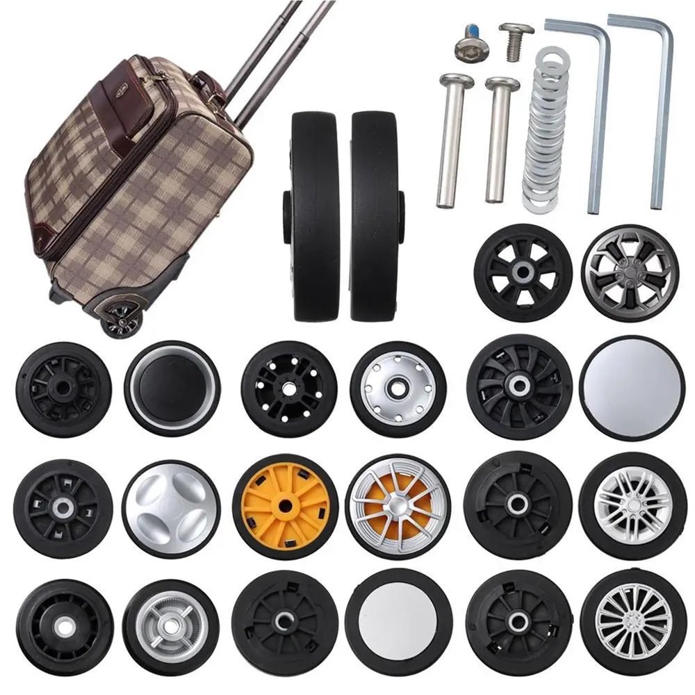 anfohz Luggage Replacement Wheels The Four Pairs Of Suitcases Replacement Casters And Axle Repair Kits With Screws For Most Of Wheels Rolling Luggages(54x12.5mm)