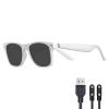 KOIPSSE Smart Audio Glasses: AI Translation, TWS Bluetooth HiFi Sound Headphones, Sweat-Proof Frosted Feel, for Indoor and Outdoor use, Simple and Stylish Sunglasses (Standard, White+Sunglasses) view 1