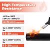 1/2" ID Heat Shielded Fire Thermo Armor Fire Sleeve Silicone Coated Fiberglass Heat Protection with 4 Clamps for Automotive Hoses, Wiring Harness, Exhaust, Spark Plug (Black 1/2" ID x5FT) view 4