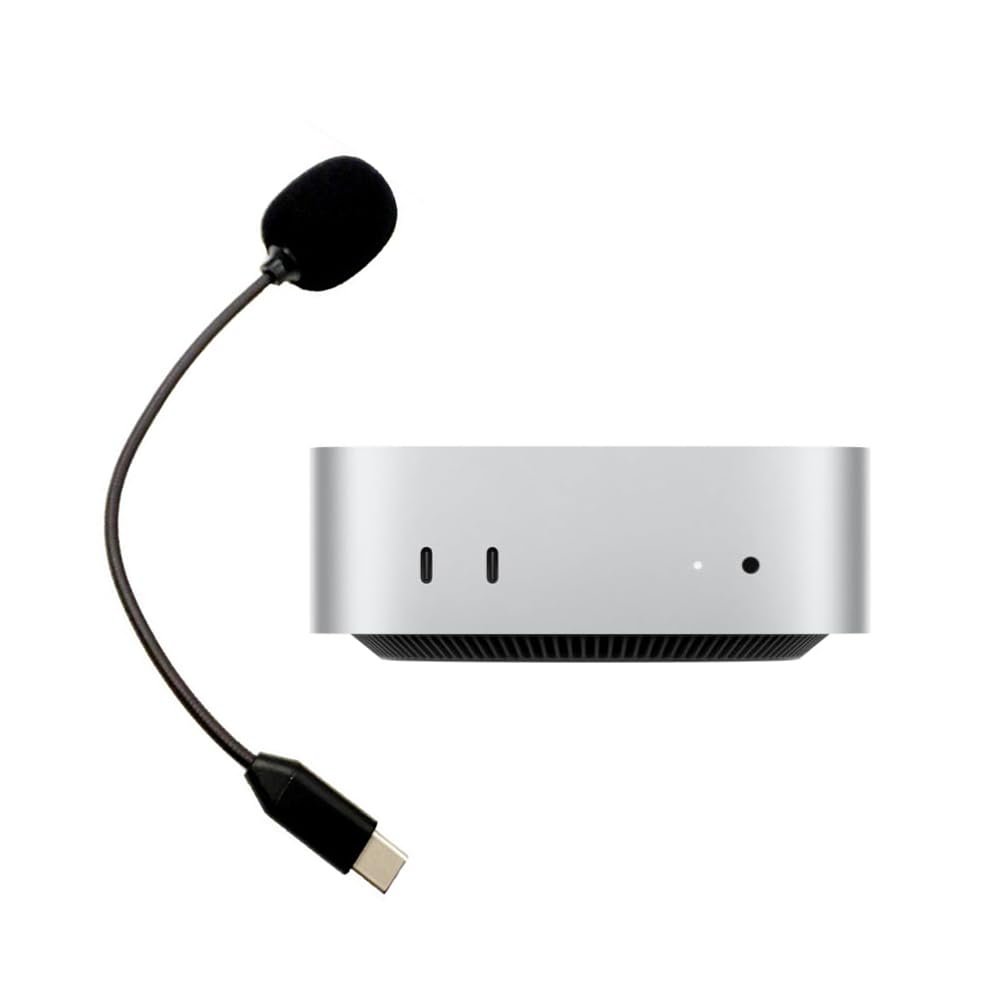 dieendao USB C Microphone, Mac mini M4 Microphone, 360-degree Adjustable gooseneck Design, Plug-and-Play Compatible with MacBook Pro/Air, Desktop Computer Type C Boom MIC