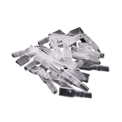 50pcs 6.3mm 4.8mm an*/ti-Back Strap Self-Locking Plug Spring 250 Cold-Pressed Terminal Block Wire Copper Joint(Blue)