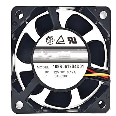 109R0612S4D01 DC 12V 0.17A 2.04W 6025 3-Wire Cooling Fan