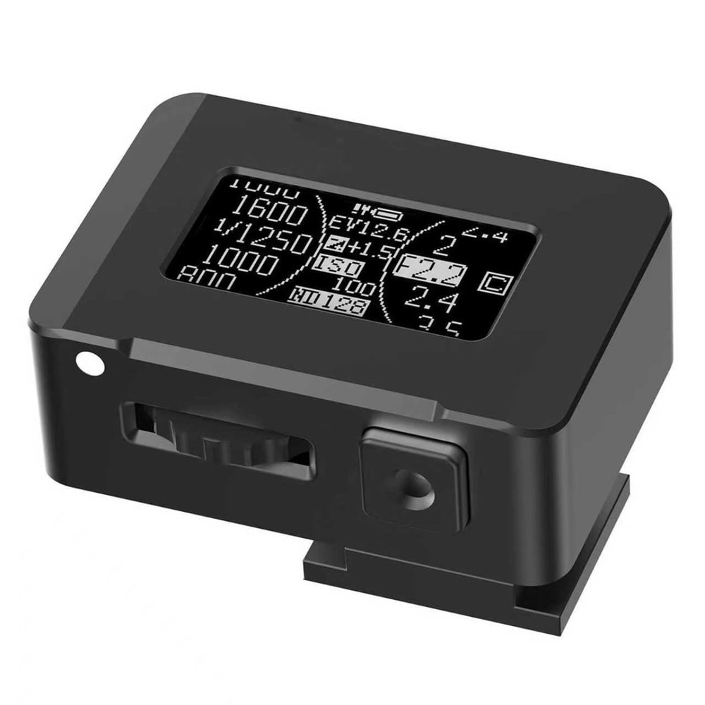 Camera Light Meter, Photography Light Meter, Exposure Indicator, OLED Screen, Cold Shoe Mount, Adjust ISO, Aperture and Shutter Speed Photography, 30 Average Metering, for Vintage Cameras(Black)