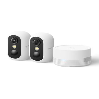 eufy Security eufyCam C35 2-Cam Kit, Wireless Security Indoor/Outdoor Camera, Magnetic Mount, Color Night Vision, Local Storage, No Monthly Fee, IP67, Facial Recognition, Solar Panel Compatible, White
