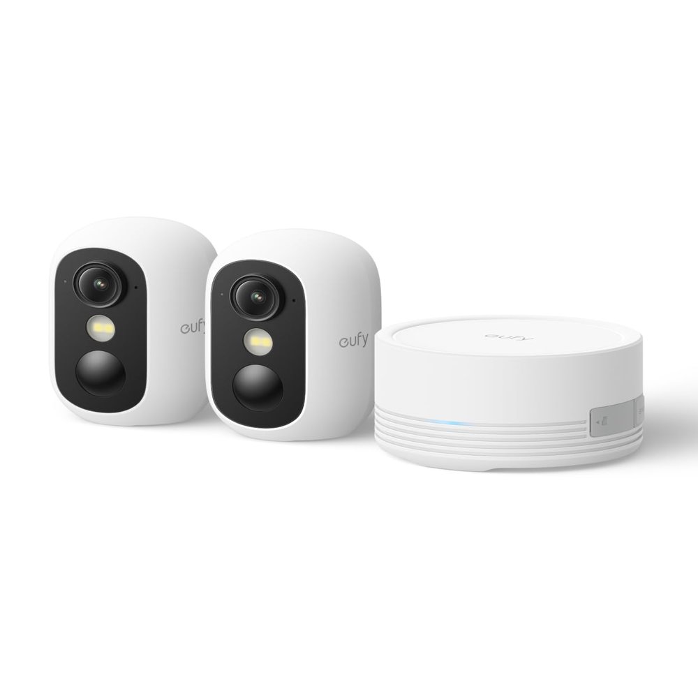 eufy Security eufyCam C35 2-Cam Kit, Wireless Security Indoor/Outdoor Camera, Magnetic Mount, Color Night Vision, Local Storage, No Monthly Fee, IP67, Facial Recognition, Solar Panel Compatible, White
