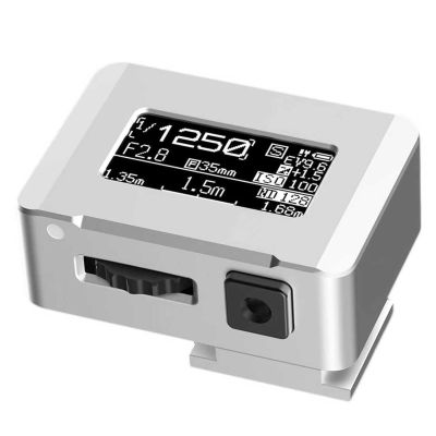 Camera Light Meter, Photography Light Meter, Exposure Indicator, OLED Screen, Cold Shoe Mount, Adjust ISO, Aperture and Shutter Speed Photography, 30 Average Metering, for Vintage Cameras(Silver)