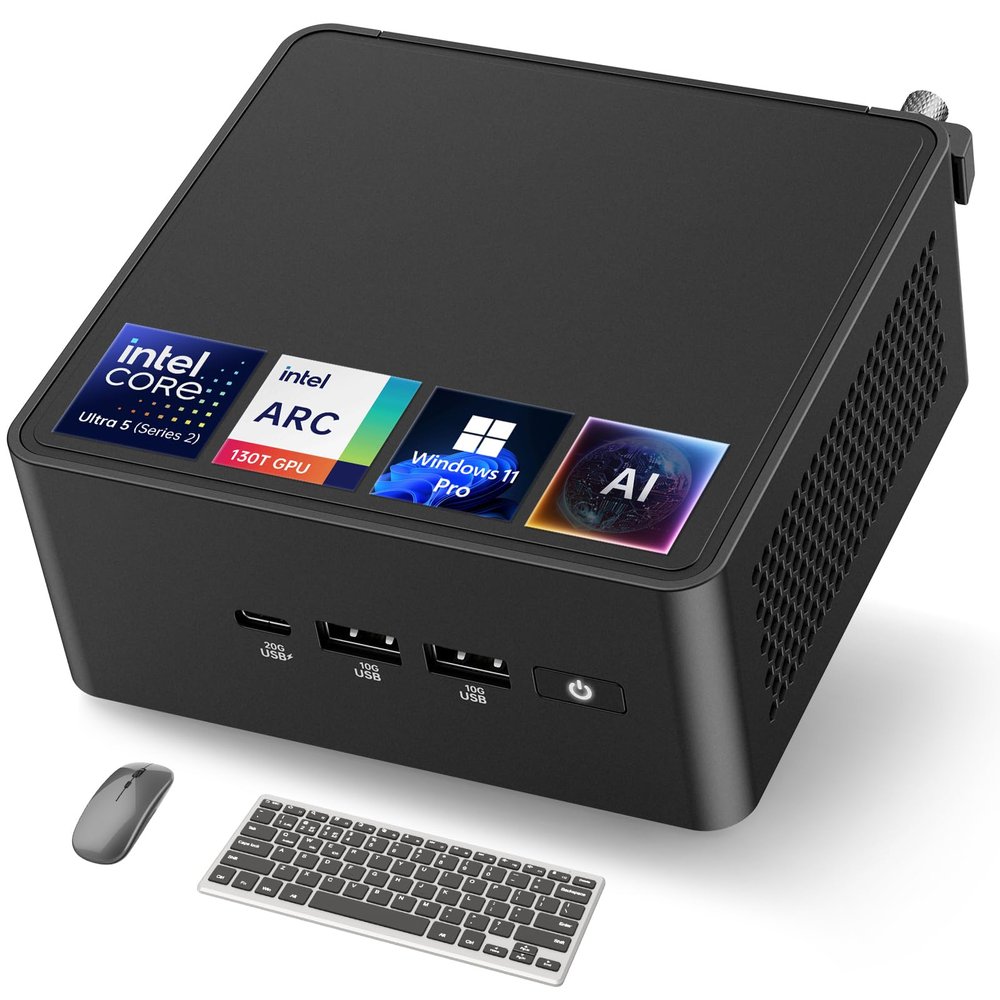ASUS NUC 15 Pro Mini Desktop PC, Intel Series 2 Ultra 5 225H (14C/14T, Up to 4.9GHz), 32GB DDR5 RAM, 1TB PCIe SSD, Mini Computers Win 11 Pro, Intel Arc 130T GPU, Thunderbolt 4, WiFi 7, BT 5.4, 8K HDR