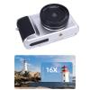 ciciglow Digital Camera for Photography, 4K 64MP 16X Zoom Compact Vlog Travel Camara with AF Auto Focus 2.8" Display, Supports 52mm Telephoto and Macro Lens (Silver) view 4