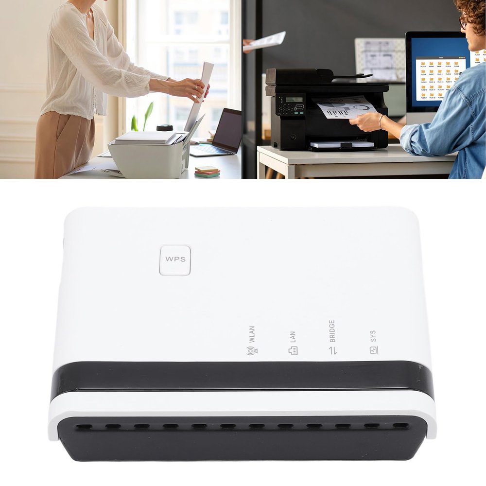 ciciglow Wireless Print Server, Wireless Network Print Server, Multi Modes, 10/100Mbps, Support 4 USB Printers, for 7 8 10 11, for OS X (US Plug)
