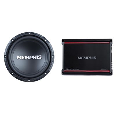 Memphis Audio SRX300.1V Mono 2-Ohm 300 Watt with SRX1040V 10" Street Reference Single 4-Ohm Subwoofer