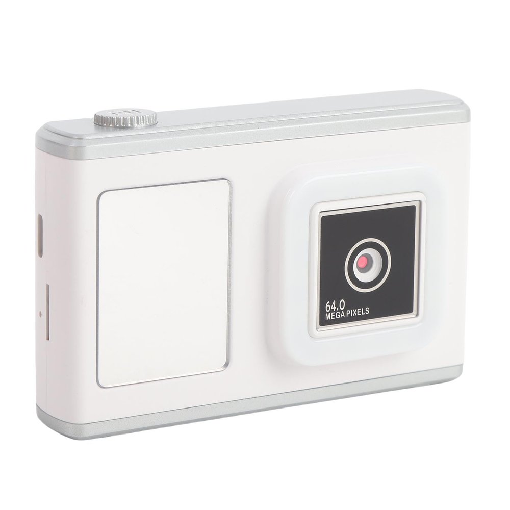 ciciglow Digital Camera for Photography, 64MP 1080P HD Dual Lens Travel Camera with 2.4 inch Screen, Flash, Selfie Mirror (White)