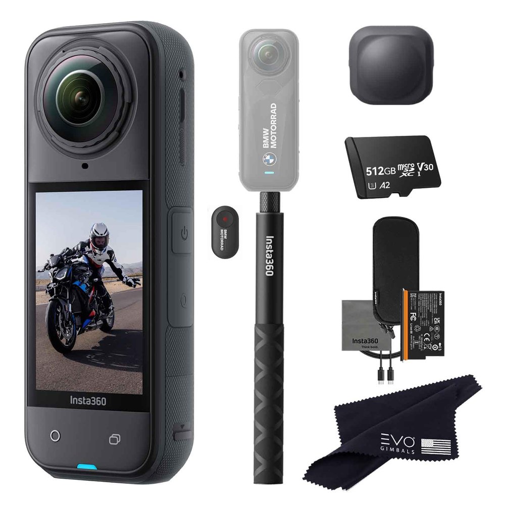 Insta360 X5 BMW Motorrad Limited Edition Basic Bundle-8K Waterproof 360 Action Camera with 1/1.28" 48MP Sensors, 8K 360 HDR Video, 72MP| Bundle Includes Action Invisible Selfie Stick, Lens Cap(512GB)