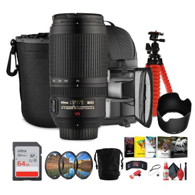 Nikon AF-S VR 70-300mm f/4.5-5.6G IF-ED Telephoto Zoom & Backpack Bundle