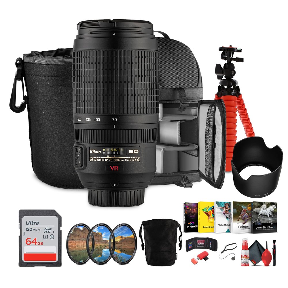 Nikon AF-S VR 70-300mm f/4.5-5.6G IF-ED Telephoto Zoom & Backpack Bundle