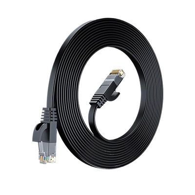 bodateng 0.1M 0.2M 0.3cm 0.5M 50M Cat6 Short Ethernet Cable Flat RJ45 Computer Internet LAN Network Ethernet Patch Cable(Cat 6-Black,1M)