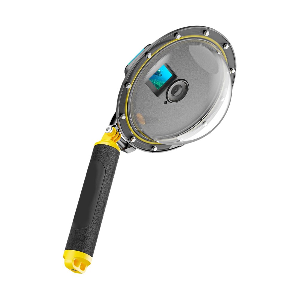 Diving Housing Case Dome Port with Hemispherical Lens for Action5/4/3 Cameras Wrist Rope Quick Release Systems Dome Port