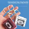 Retro Mini Tape Recorder Keychain,3-in-1 Microcassette Player | Tape Recorder | CD Keychain with Music,Retro Tape Recorder Keychain,Fun Key Backpack Hanging Accessory Gifts view 3