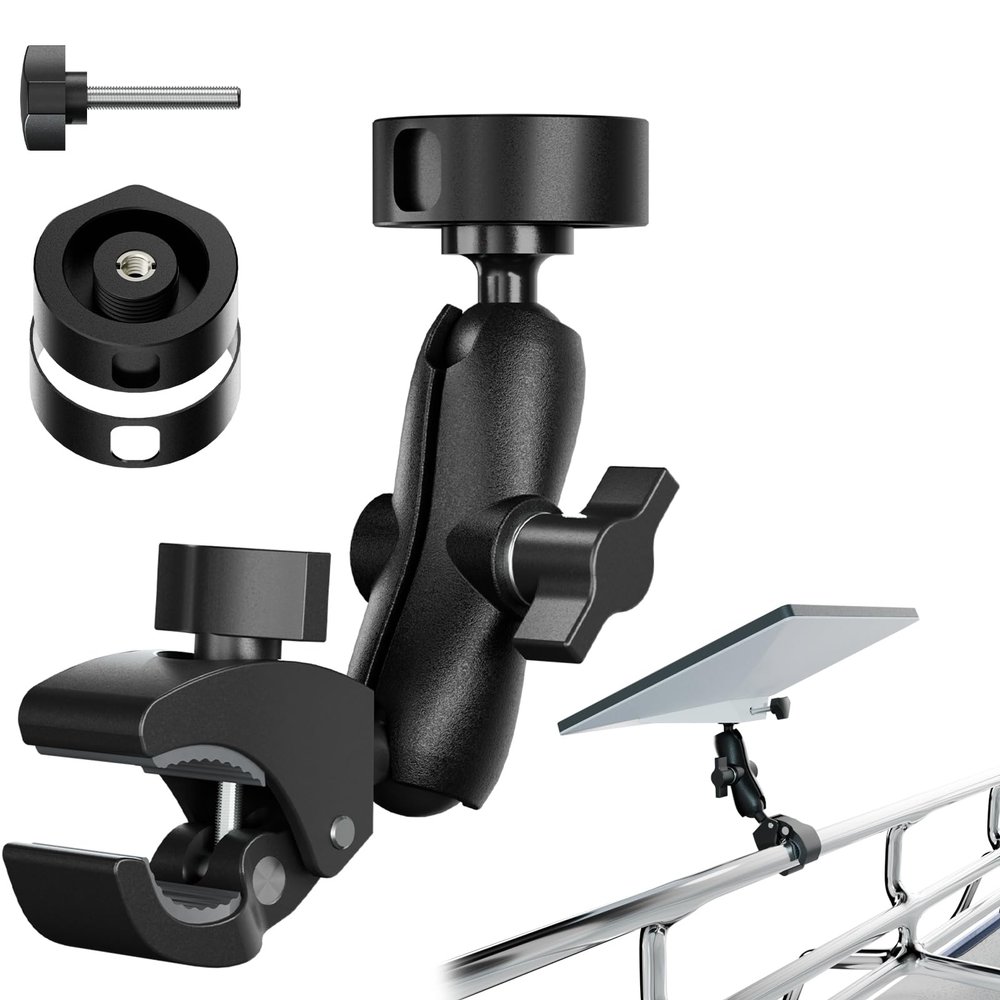 FIUTY for 2026/2025 Starlink Mini Clamp Mount and 2024 Pipe Adapters, Born for Starlink Mini Pipe Adapter and Flat Mount for RV/Pole/Yacht/Camper/Guardrails, 2 in 1 Design