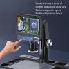 10.1-Inch Parfocal Lens Microscope, 1600X Industrial Maintenance Microscope, Sensitive Touch Control Screen, with Remote Control, Adjustable LED Lights, for Students and Adults view 3
