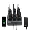 FR1 Walkie Talkies Long Range Rechargeable Two Way Radios with Earpiece 6 Pack with 6 Way Multi Gang Charger for Warehouse Restaurant Farm view 2