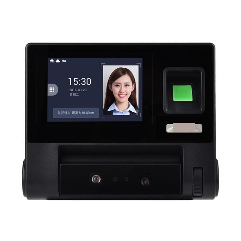 ZOCWJK Time Clock, Advanced Recognition Access Control No Touch Contactless Fingerprint Face Biometric Device Attendance Machine,Clocking in Machine for Employees Small(