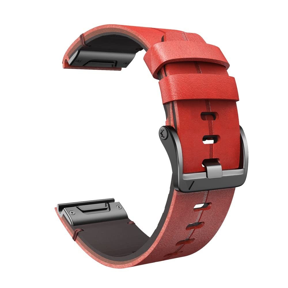 26mm Genuine Leather Bracelet for Fenix 6 6XPro 5 5X Plus 3 HR D2 Descent MK2 Quick Release Replacement Strap Wristband