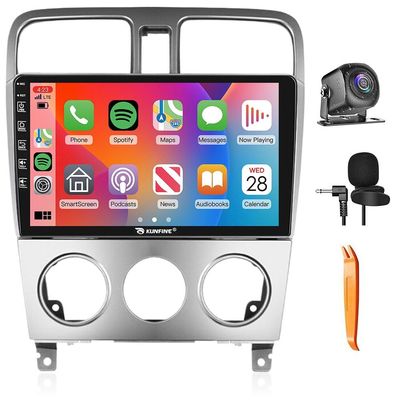 2G+64G CarPlay Android Auto Navigation Stereo GPS Radio Reverse Camera Display 9" IPS Touchscreen Headunit Tablet Pad Media Player for Subaru Forester 2003-2008 Manual AC, if Applicable Quad Core