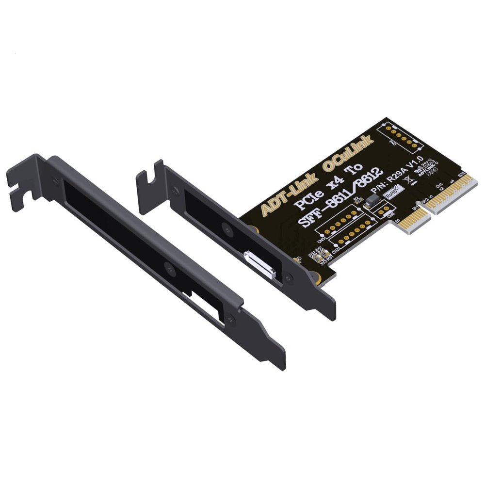 ADTLINK PCIe 4.0 x4 to Oculink SFF 8612 Adapter, SFF 8611 External Graphics Card with Bracket, Host Adapter for NVMe SSD GPU EGPU (R29A)