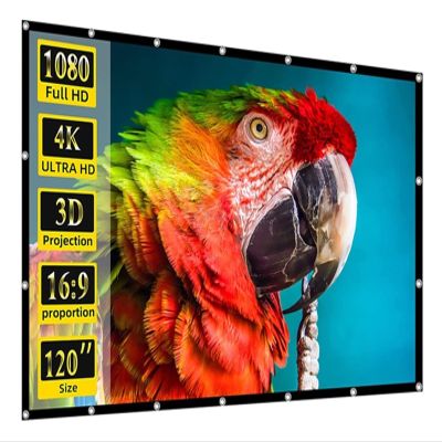 BINBINNIAO Projector Screen Soft High Density White Wrinkle-Free 250inch Portable Foldable Double Sided Screen Indoor Outdoor Movie