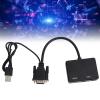 Beufee VGA to HDMI VGA Adapter, Splitter Converter to HDMI Adapter for Computer, Desktop, Laptop, PC, Monitor view 3
