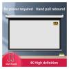 BINBINNIAO 60 72 84 100 Inch 16:9 Manual Self-Locking Projection Screen Wall Mounted Pull-Down Projection Screen(Glass F 72inch) view 2