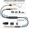 192KHz DAC Optical to 6.35mm TRS Stereo Converter,Optical Audio Cable to 1/4" AUX Cable Adapter,Digital to Analog Audio Converter for HDTV DVD Set-top Boxes(O-ptical to 1/4") Aux Cable - 3FT view 3