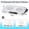 Darella Nail Dust Collector Quiet, 1600PA Professional Nail Vacuum Dust Collector Fan with Dual Turbo Suction, 10-Speed Control, 30 Disposable Filter Papers view 4