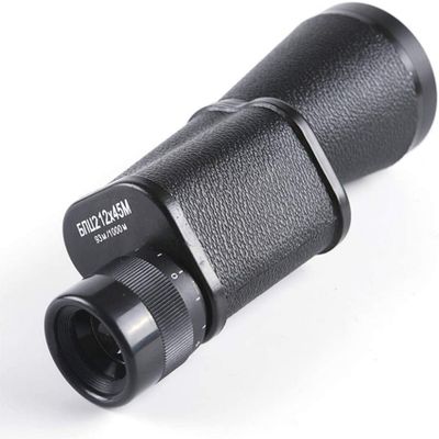 12X45 Russian Military Monocular HD Portable Telescope Large Objective Lens Diameter Spyglass Spotting Scope