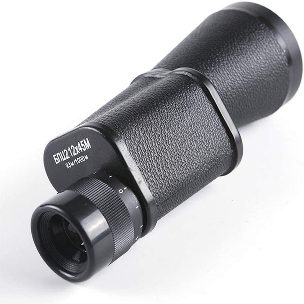 12X45 Russian Military Monocular HD Portable Telescope Large Objective Lens Diameter Spyglass Spotting Scope