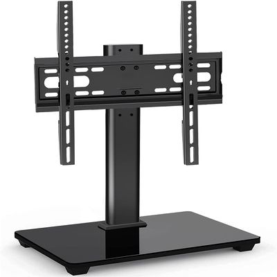 Universal TV Stand Tabletop - Height Adjustable TV Base with Heavy-Dut Tempered Glass Base, Holds up to 55 lbs for 15-32 inch LCD LED TVs