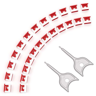 24PCS USB Metal Port Lock Blocker with 2 Keys - Secure USB-A Port Protector for PC/Laptop, Anti-Theft Data Security Lock, Dust & Moisture Proof Cover, Removable Type-A Connector Red