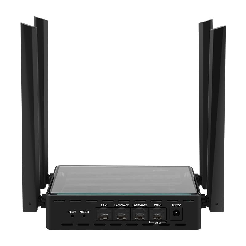 oaknode wifi7 Openwrt Router MLO Dual-Band MESH Networking 2.5G 3X1G WAN 128MB+512MB Easy Aggregation to Reach 2000 megabits TF Slot (1 Host + 1 CAT7 10G Cable)