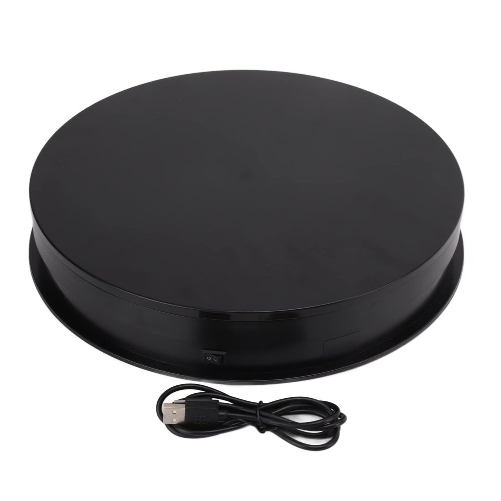 Enlybee 360 Rotating Turntable Display Stand for Photography and Video Props, Quiet and Smooth Rotation, ABS PC Material, Adjustable Speed with USB Electric Power