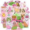 108 PCS Holographic Pink Funny Stickers, Waterproof Vinyl Sticker Pack with Quotes, Small Cute Stickers for Laptop, Water Bottle and Gifts for Party Favors view 1