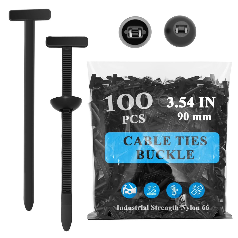 100 Pcs Automotive Universal Nylon Tie Buckles, Heavy-Duty Self-Locking, New Multifunctional Automotive Fasteners for DIY Auto Repair, Home & Office Use