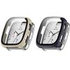 2 Pack Hard Case for Amazfit Active 2 Square with Screen Protector, Hard PC Protective Case Shockproof Anti-Scratch Bumper Cover with Tempered Glass (Beige/Dark Blue) view 1