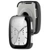 2 Pack Hard Case for Amazfit Active 2 Square with Screen Protector, Hard PC Protective Case Shockproof Anti-Scratch Bumper Cover with Tempered Glass (Black/Black) view 3
