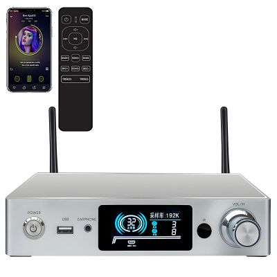 ODISON WA80 PRO Ultimate Wireless Streaming Amplifier - Professional 2-Ch HiFi Receiver (60W2) with 192kHz/24-bit, ESS9023 DAC, Dual EQ System, Roon Ready/Alexa Cast Compatible (Silvery)
