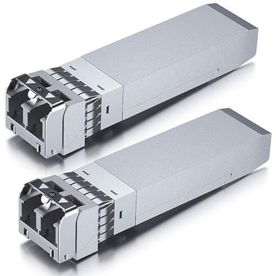 10Gtek 25G SFP28 SFP+ SR Transceiver, 25GBase-SR Duplex LC MMF Optical Module for Mellanox MMA2P00-AS, 850nm, DDM, up to 100m, Pack of 2