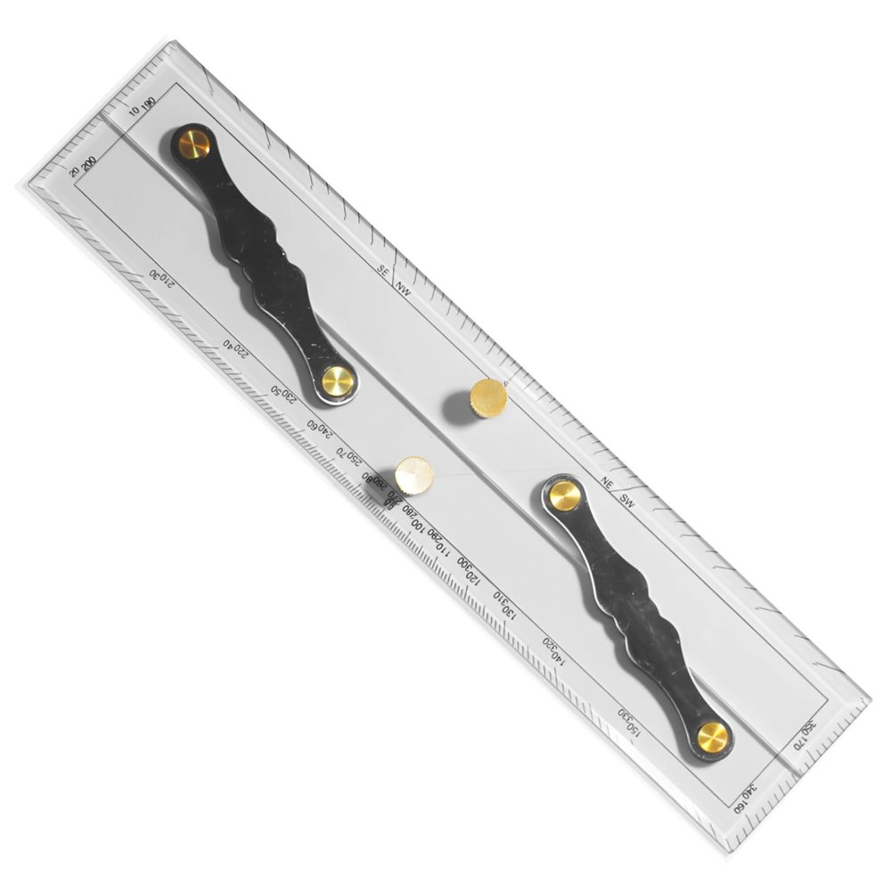 Marine Navigation Parallel Ruler, 12 In Chart Divider, Plastic With Clear Markings For Sailing And Boating